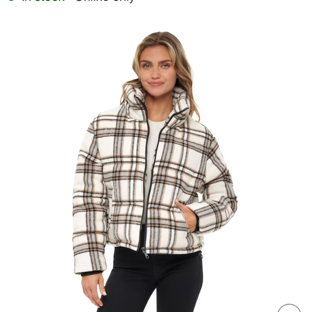 Women's Faux Wool Puffer Jacket - S.E.B. By SEBBY